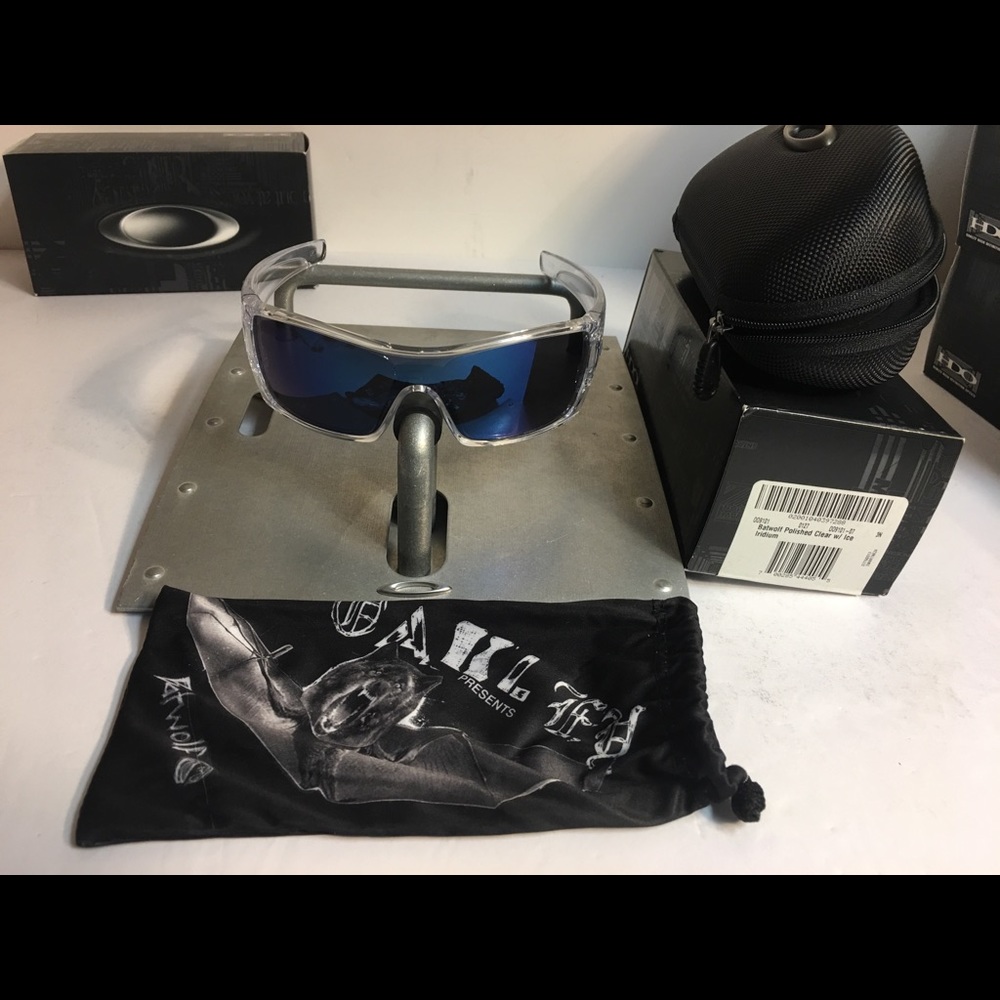 New Oakley Batwolf Clear Frame/ice Iridium Lenses